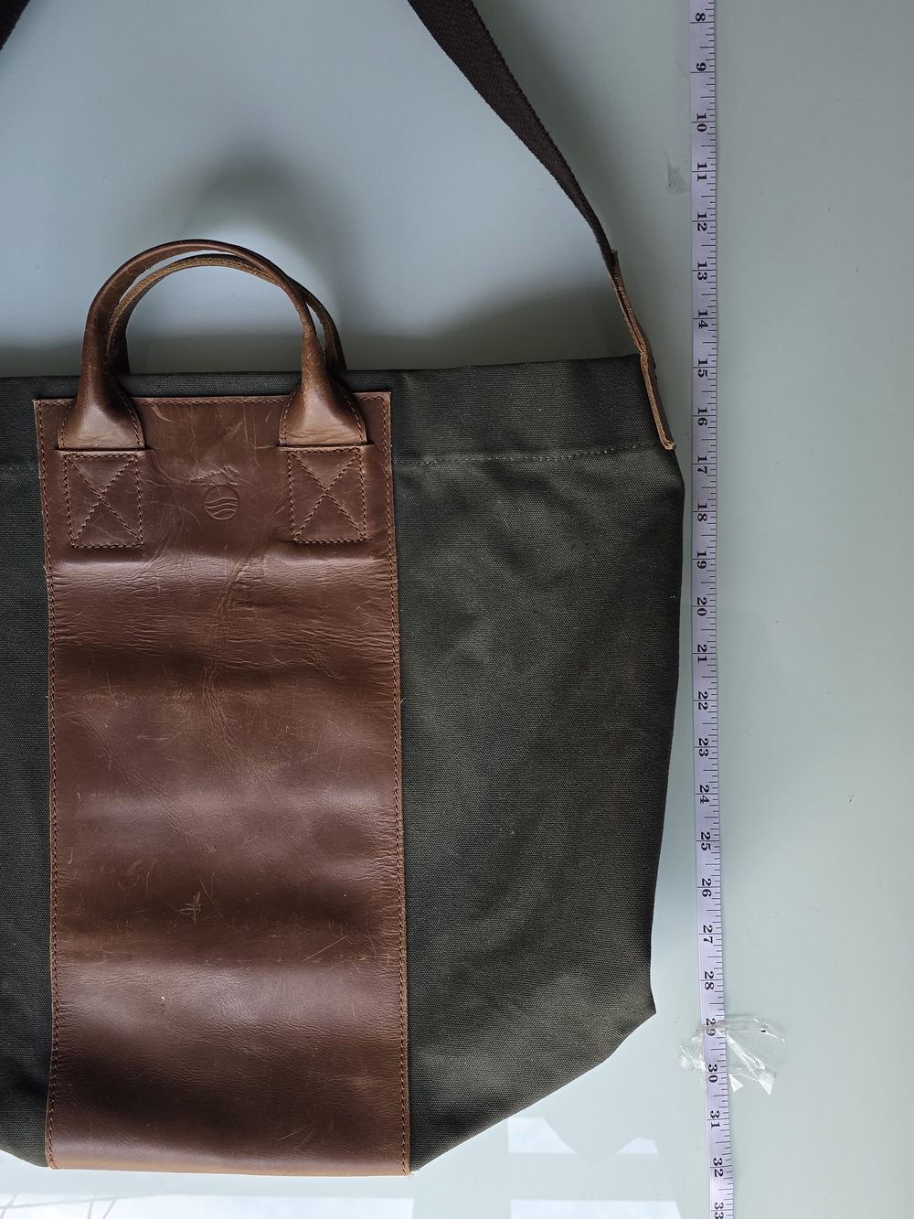 Horny Toad by United By Blue Olive Canvas & Leather Crossbody Tote Bag